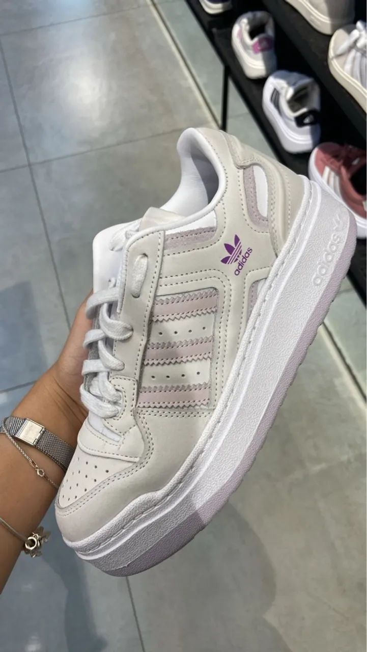Adidas Forum Bold - Branco com detalhes em roxo