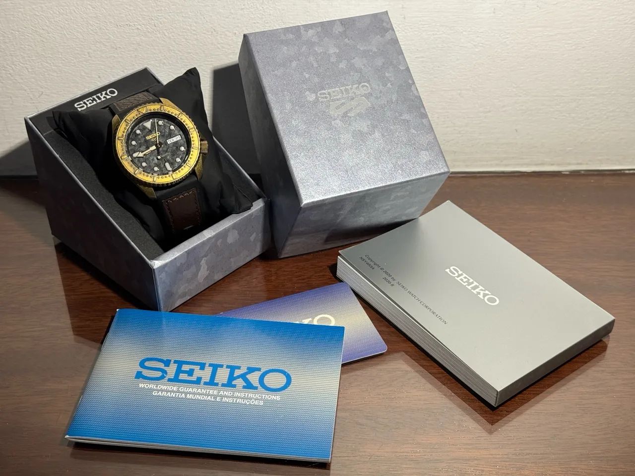Relógio Seiko SRPE80 5 Sports Automático cor Bronze  - Foto 5