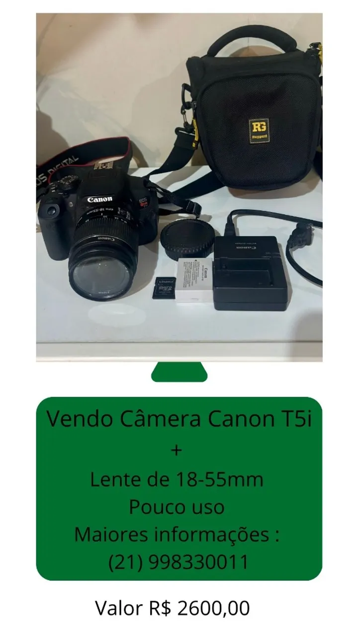 Vendo Câmera Canon T5i pouco uso