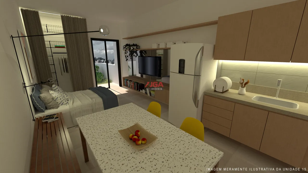 Kitnets Studios de 24 a 30 m2 , 1 Dormitório, Cozinha , Banheiro, sem garagem, no Jardim M