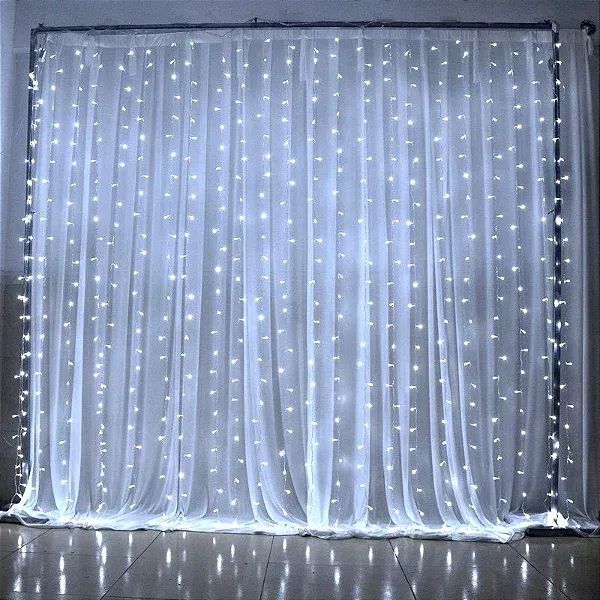 Luz de LED, 3 metros, 300 LEDs, luz de cortina USB, fio de cobre, cordão de luz de fada pa - Foto 2