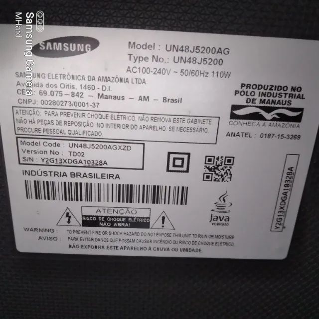 Tv Samsung 48 Pol. Un48j5200 TELA QUEBRADA, PLACAS OK  - Foto 3