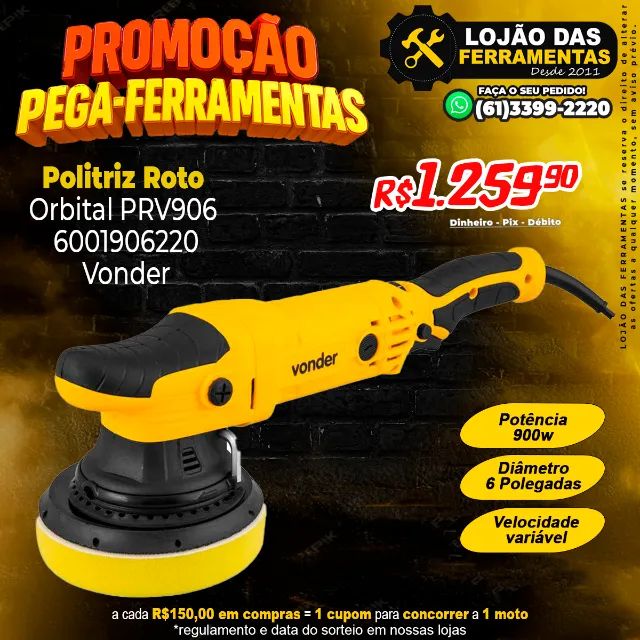 Politriz Roto Orbital 6 Pol PRV906 Vonder