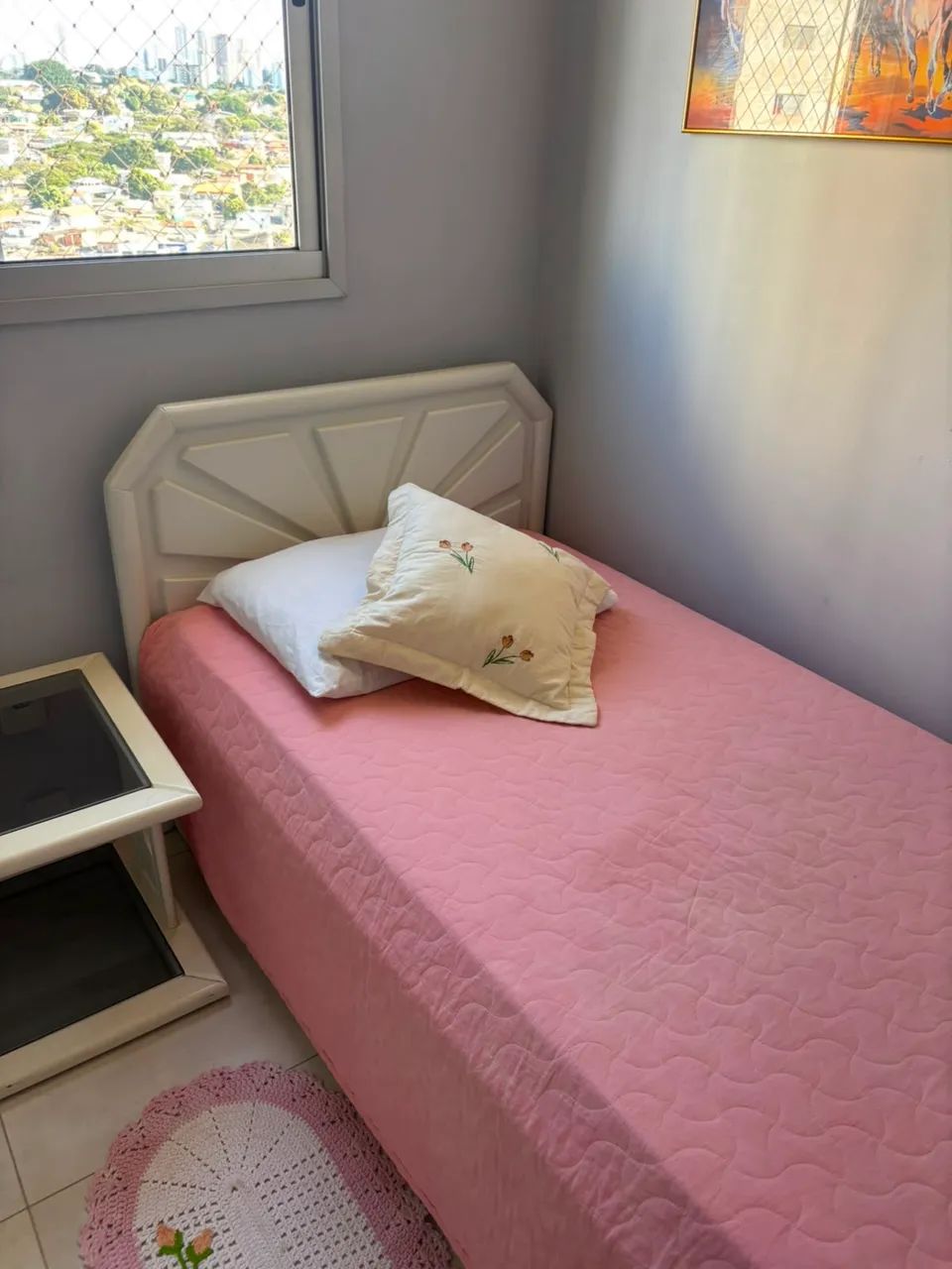 Jogo de quarto cama de solteiro com colchão e criado  - Foto 3