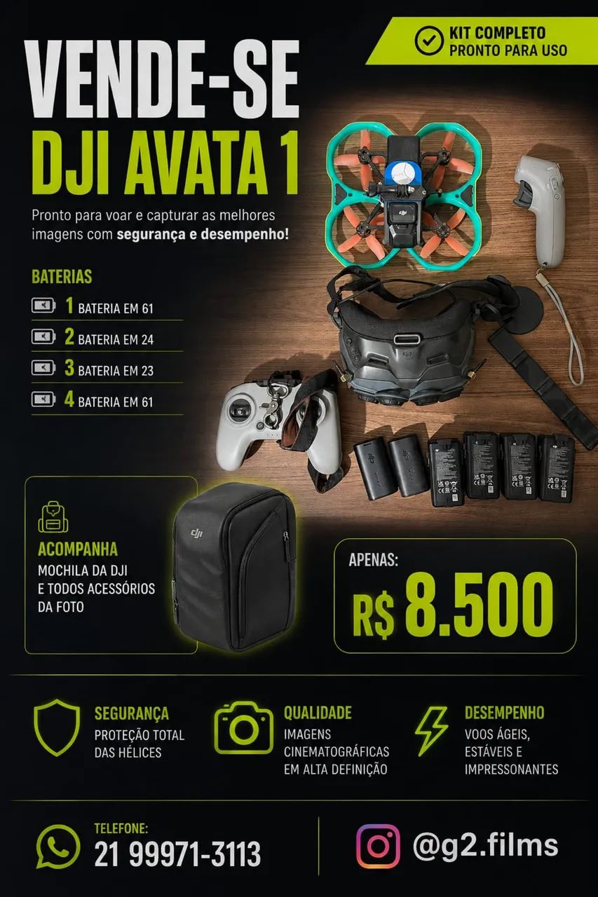 Drone DJI Avata 1 - 4 baterias  - Foto 2