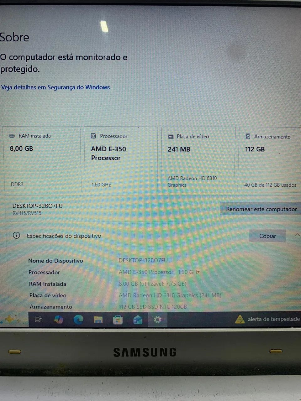 Notebook Samsung (teclado falhando e bateria viciada) - Foto 2