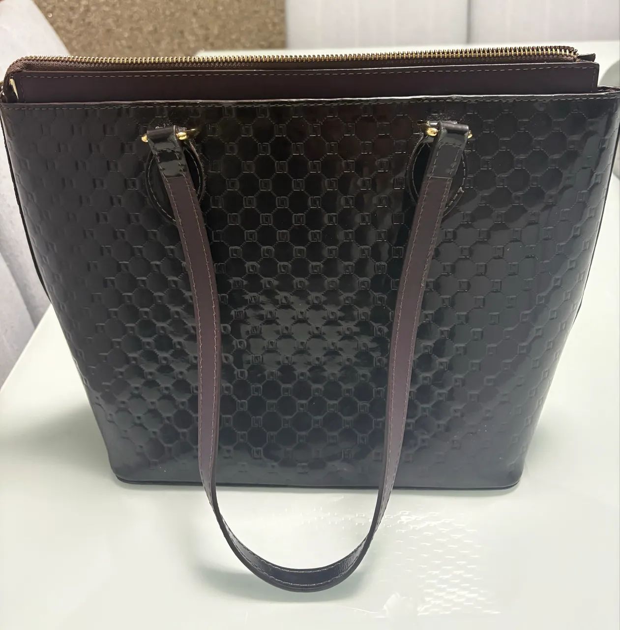Bolsa luz da lua couro legítimo marrom  - Foto 2