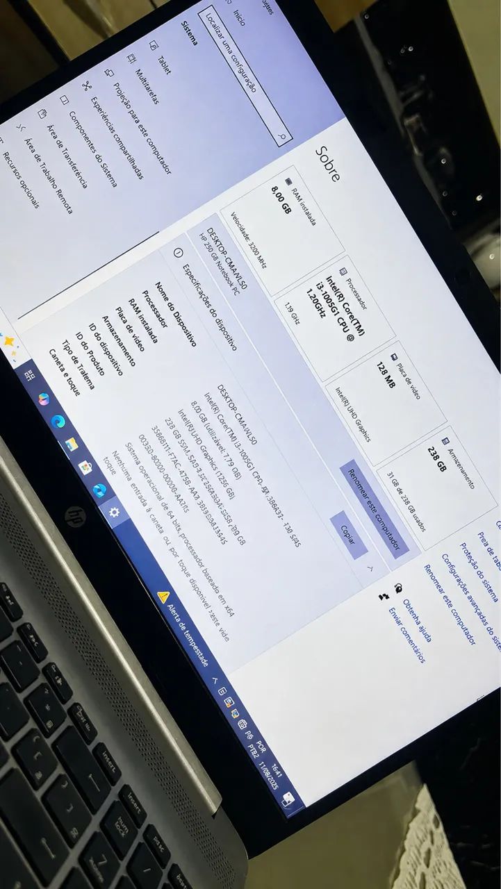 Notebook HP 250 G8 | Intel Core i3 10ª Geração | 8GB RAM | SSD 238GB - Foto 4