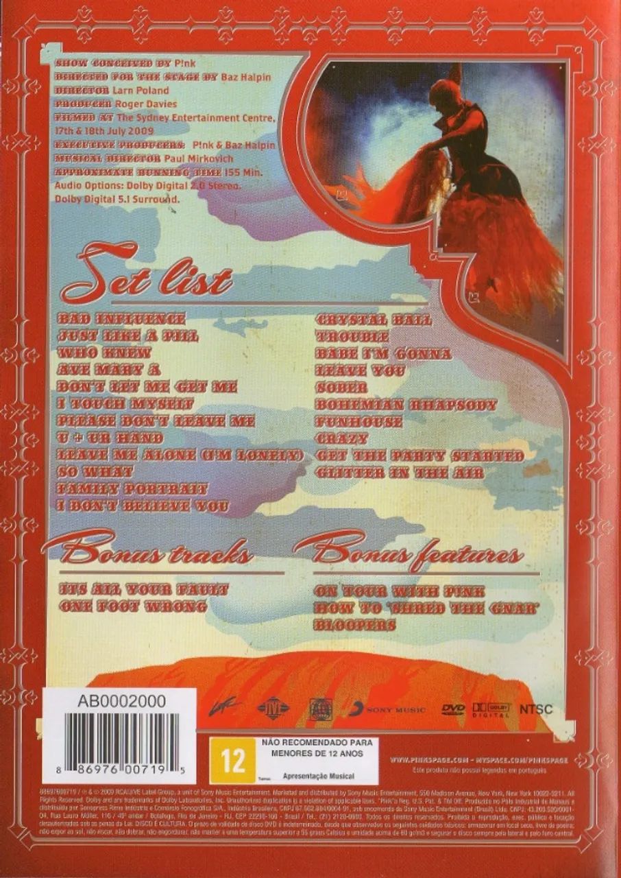 Dvd Pink - Funhouse Tour Live In Australia - Foto 2
