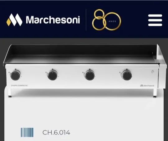 Chapa comercial Marchesoni com 4 queimadores, 106cm