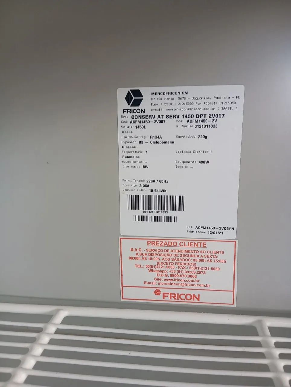 FRK401 中古品 Refrigerador Fricon 3 portas semi novo - Geladeiras e Freezers