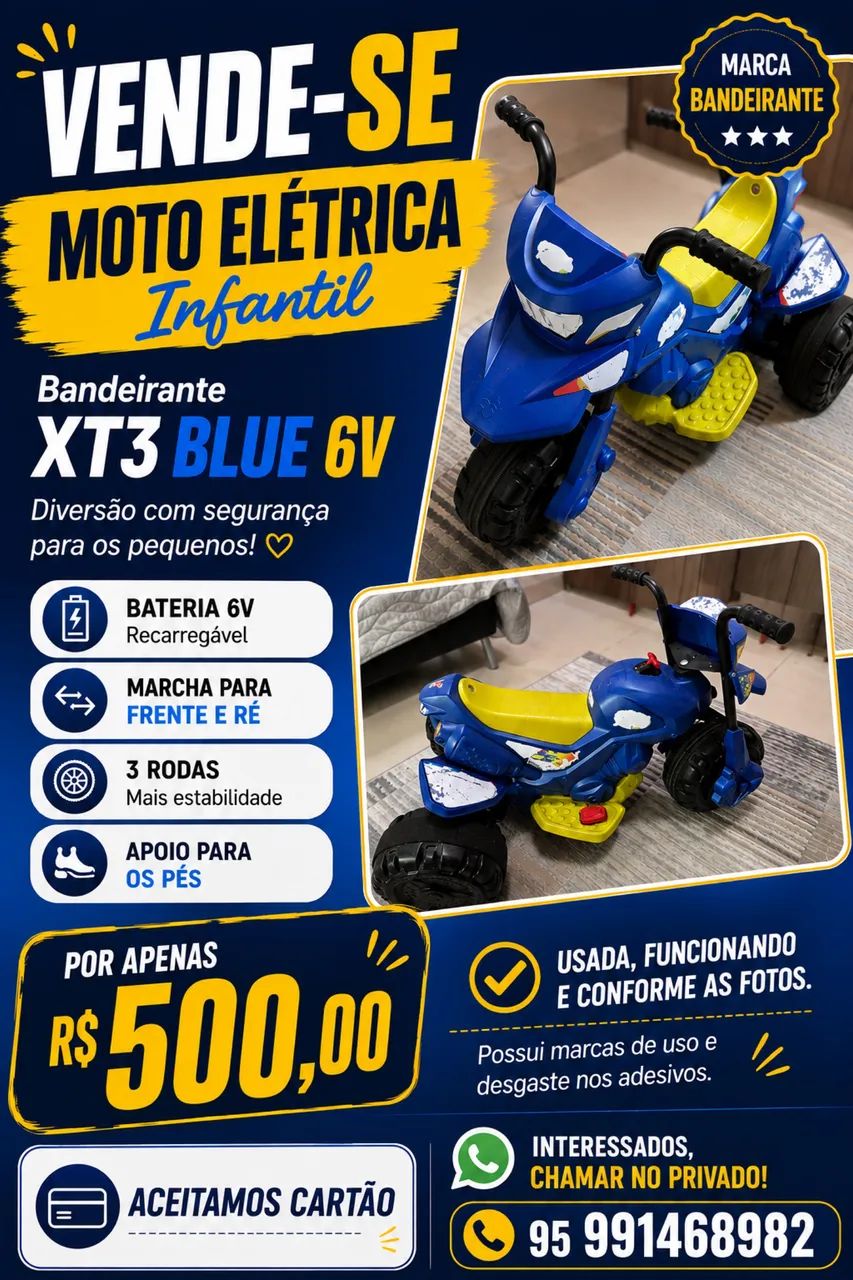 Moto elétrica infantil 