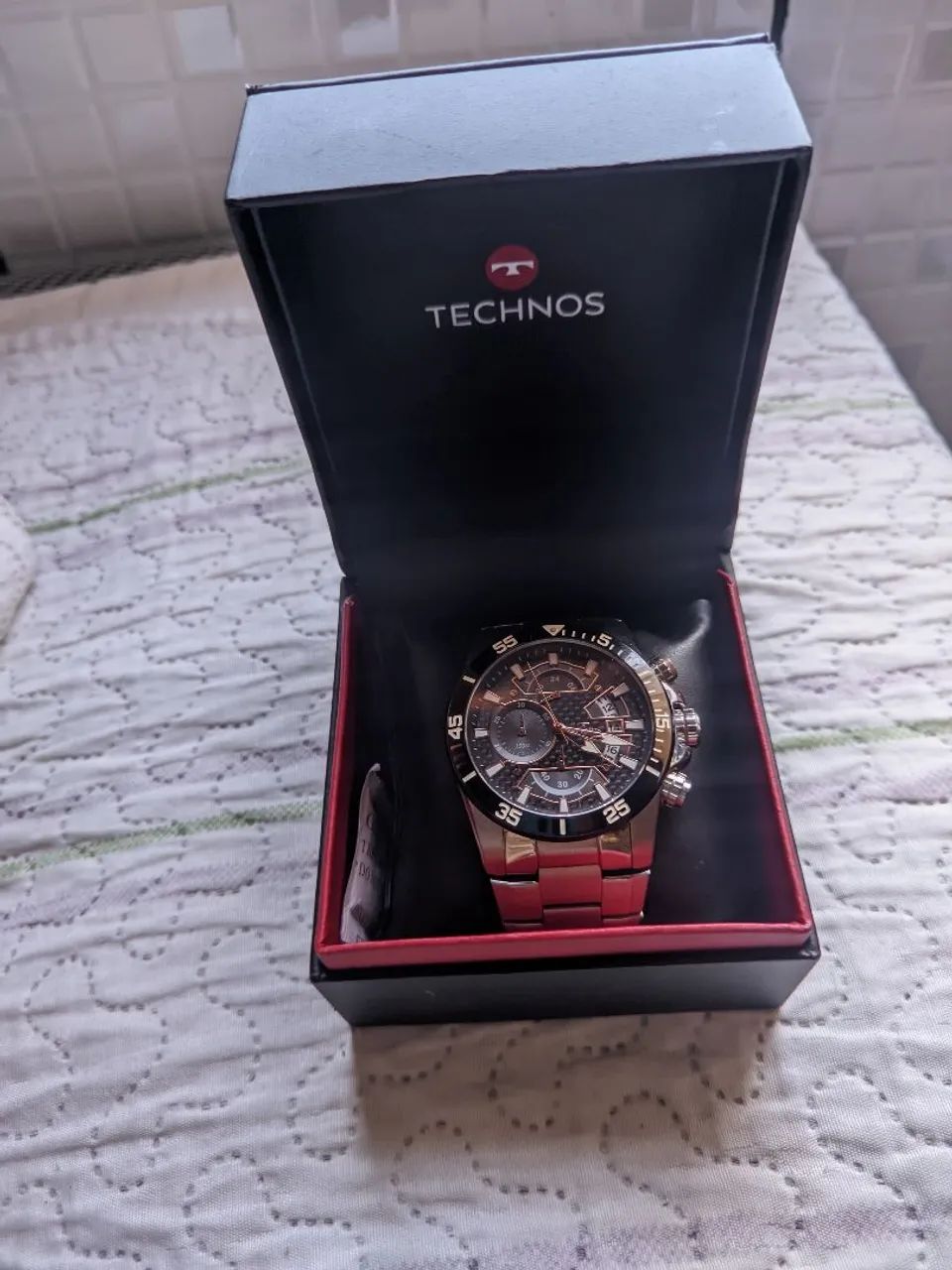 Relógio "TECNHOS" carbon prateada  - Foto 3