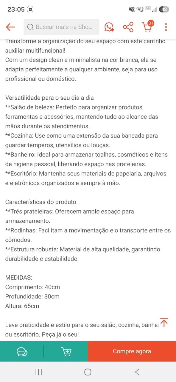 Carrinho Auxiliar Novo - Foto 2