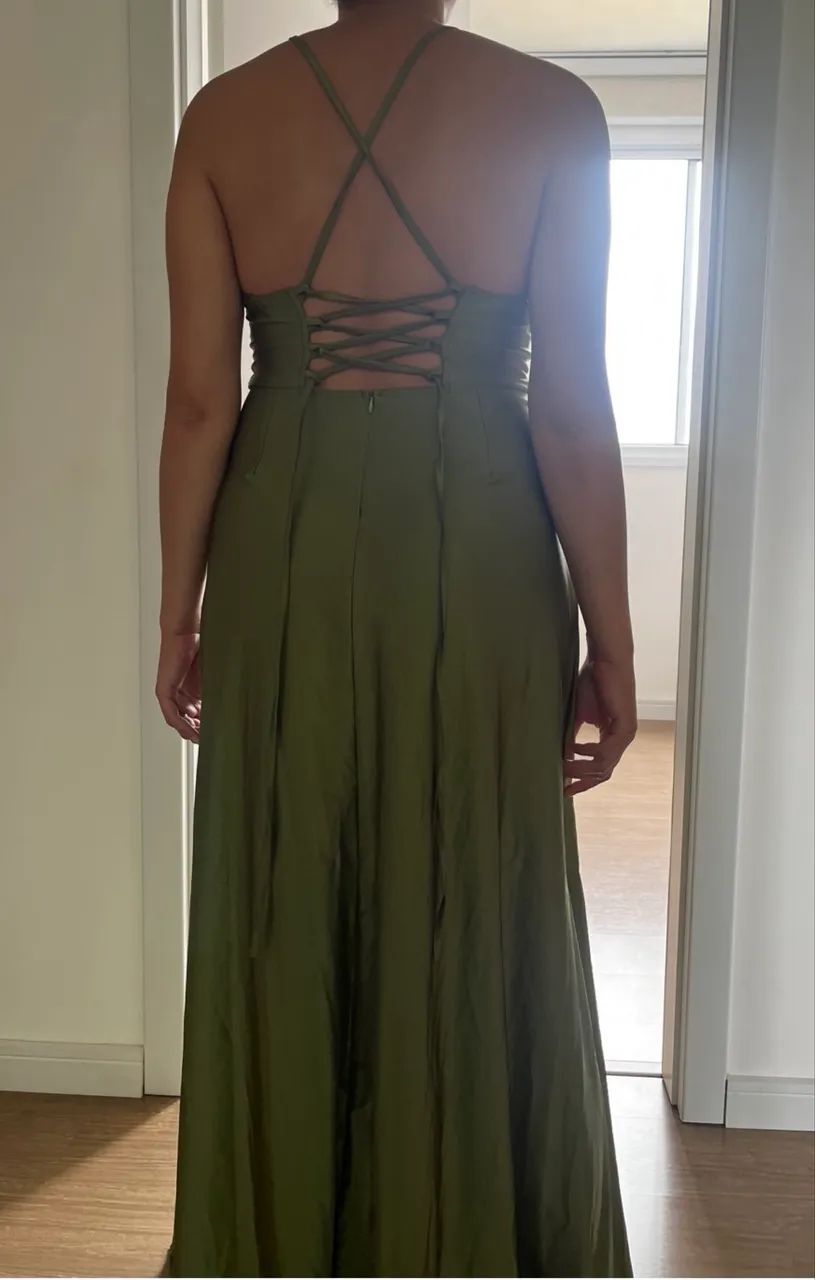 Vestido verde oliva  - Foto 2
