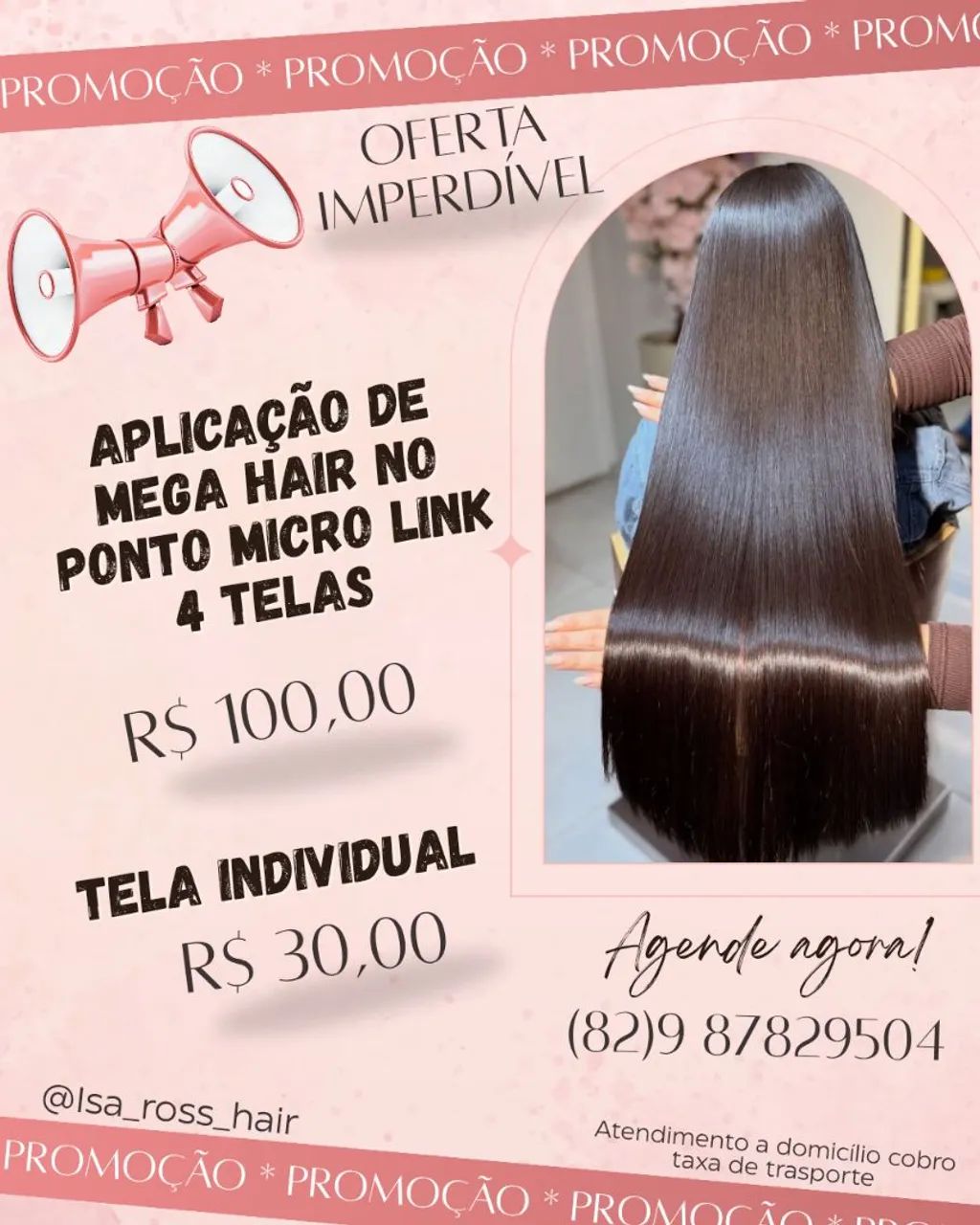 Aplicação de mega hair 