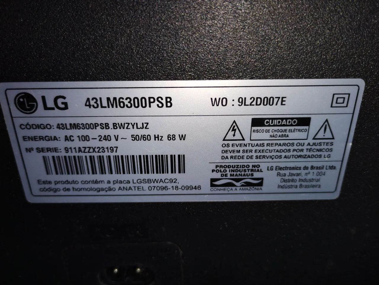 TV LED SMart LG 43 Polegadas Modelo 43LM6300PSB - Foto 2