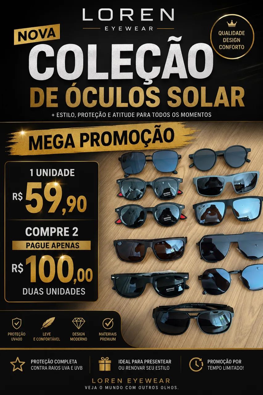 Nova coleção de óculos solar 
