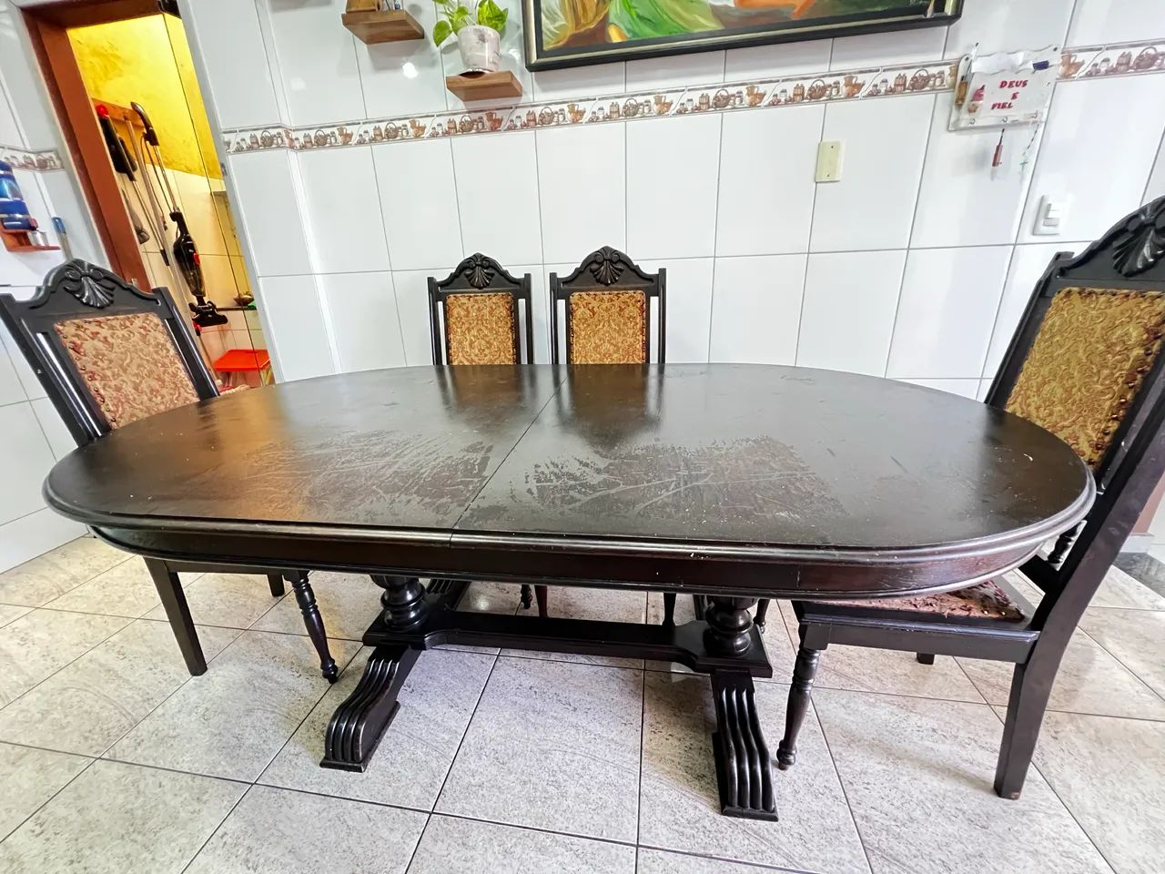 Mesa de madeira antiga  - Foto 4
