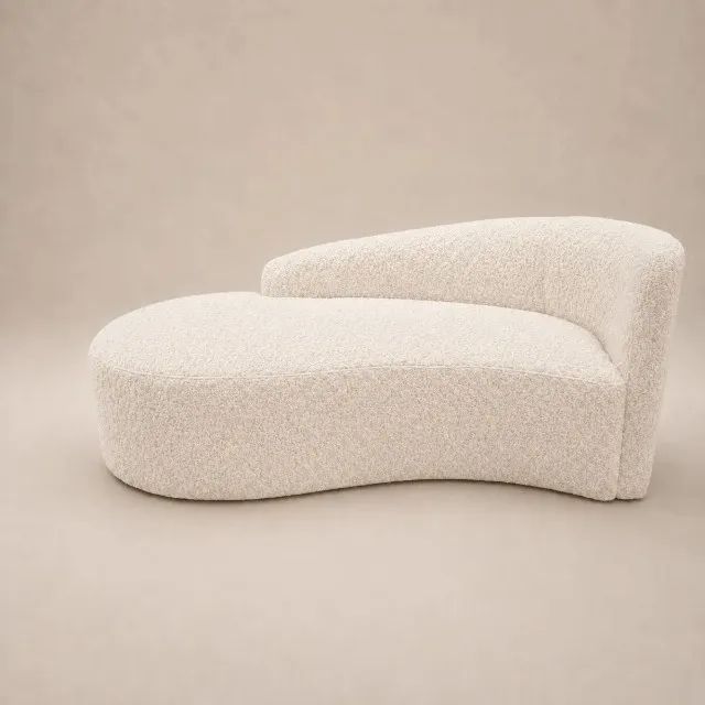 Namoradeira Modelo Charlote - Linho /Boucle - Bege - 1,80