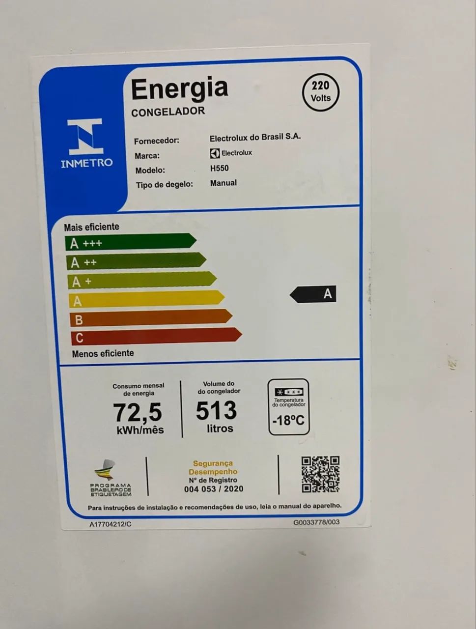 Freezer Horizontal Electrolux 513L