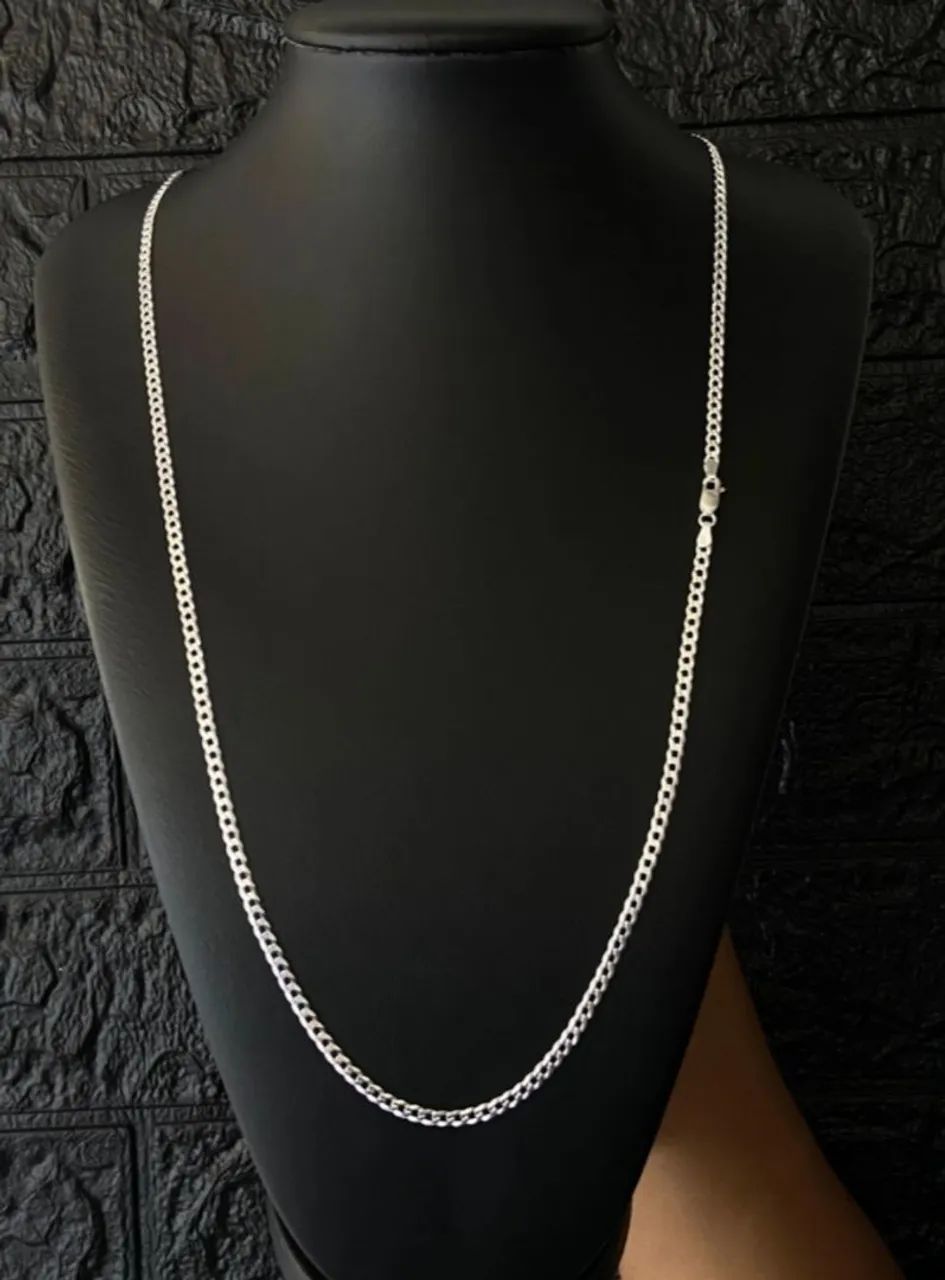 Prata925 Escama De Peixe 3mm 70cm 