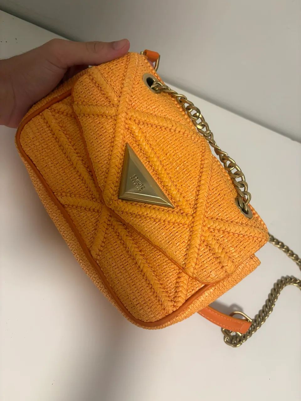 lsa Feminina Knotty Tiracolo Média SS23 Schutz Laranja - Bolsas