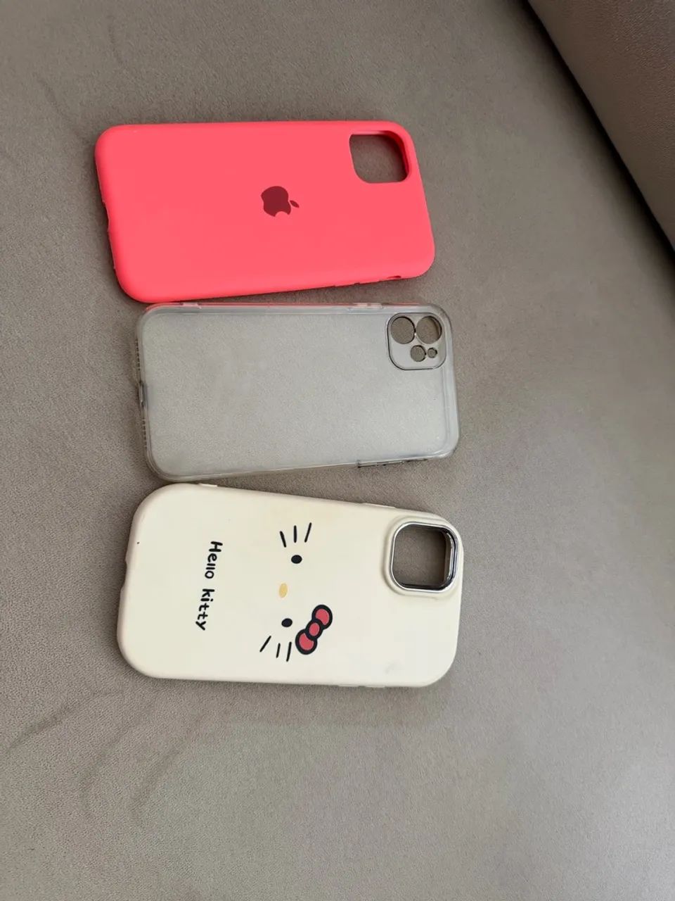Kit 3 Capinhas iPhone 11 - Rosa Apple, Transparente E Hello Kitty - Foto 5