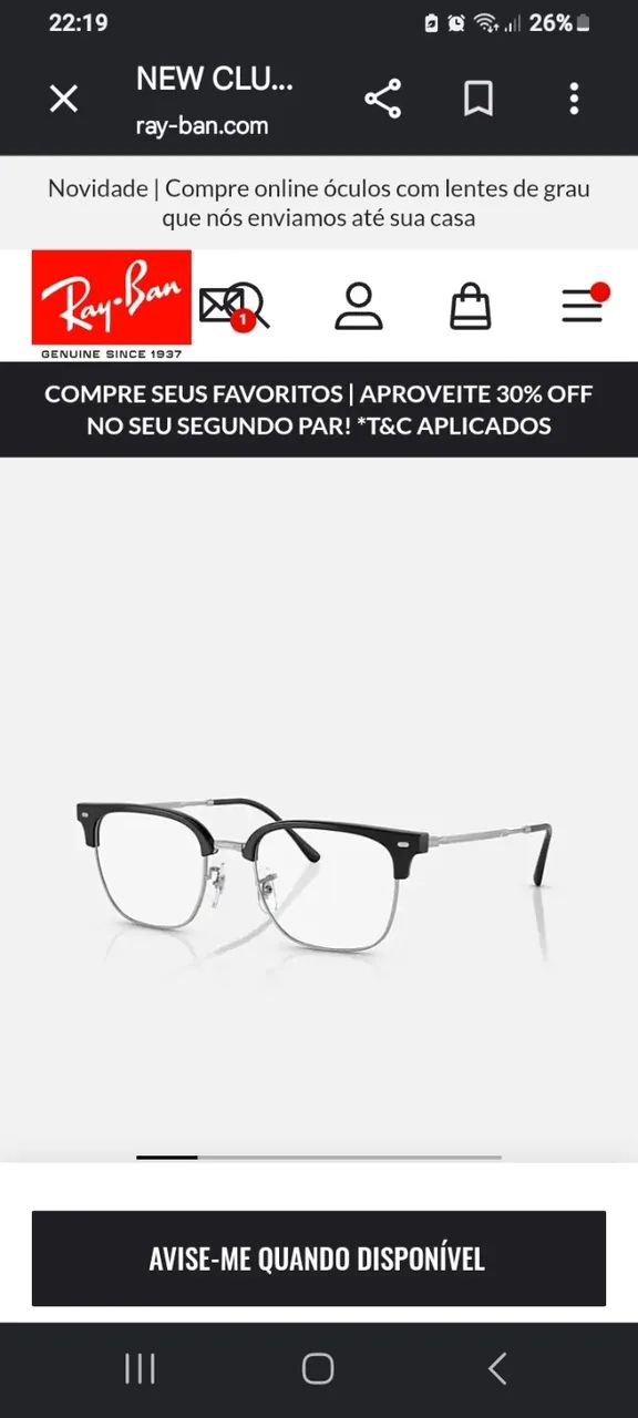 ARMAÇÃO DE ÓCULOS RAY-BAN ORIGINAL  - Foto 2