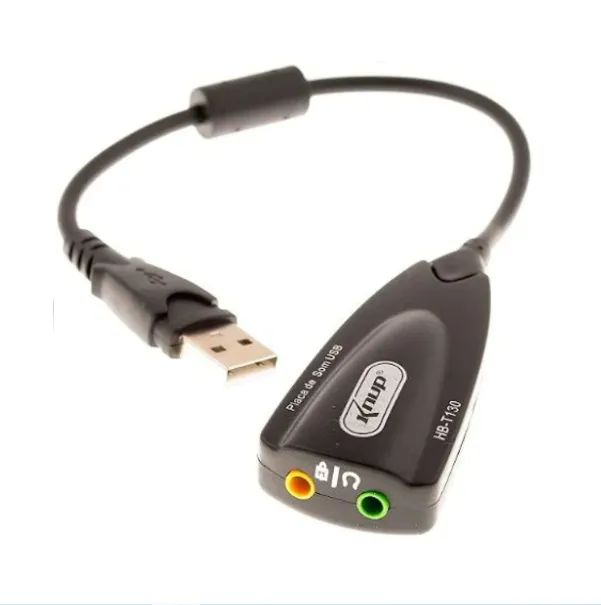 Adaptador USB Áudio 2xP2 Fone e Microfone HB-TI30 - Knup