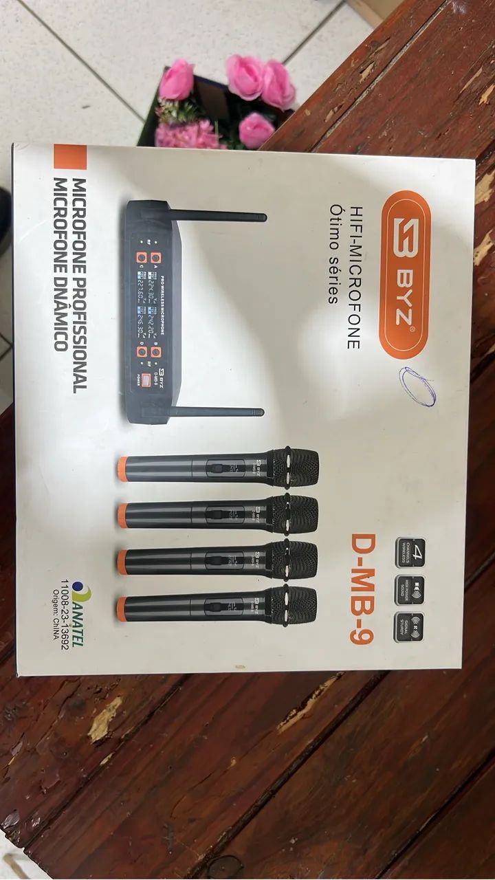 Microfone profissional ( 2 jogos com 4 microfones cada ) 