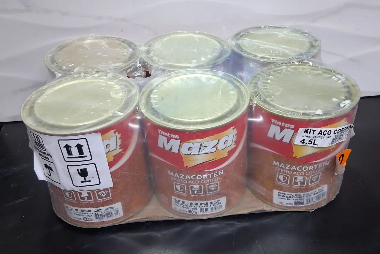 Kit completo Tinta efeito aço Cortem Maza. Sem uso. 06 latas, 4.5 litros.