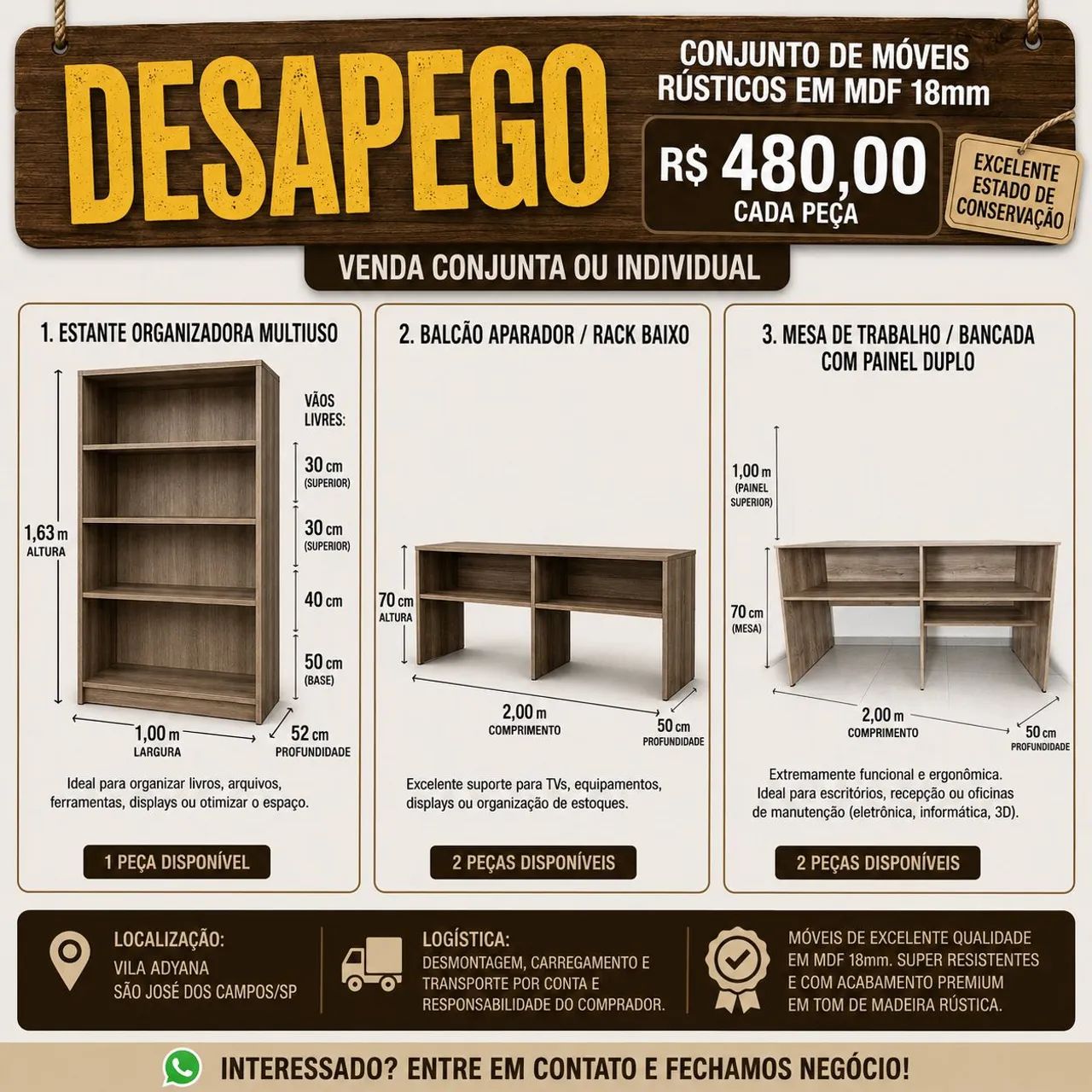 Móveis Rústicos em MDF