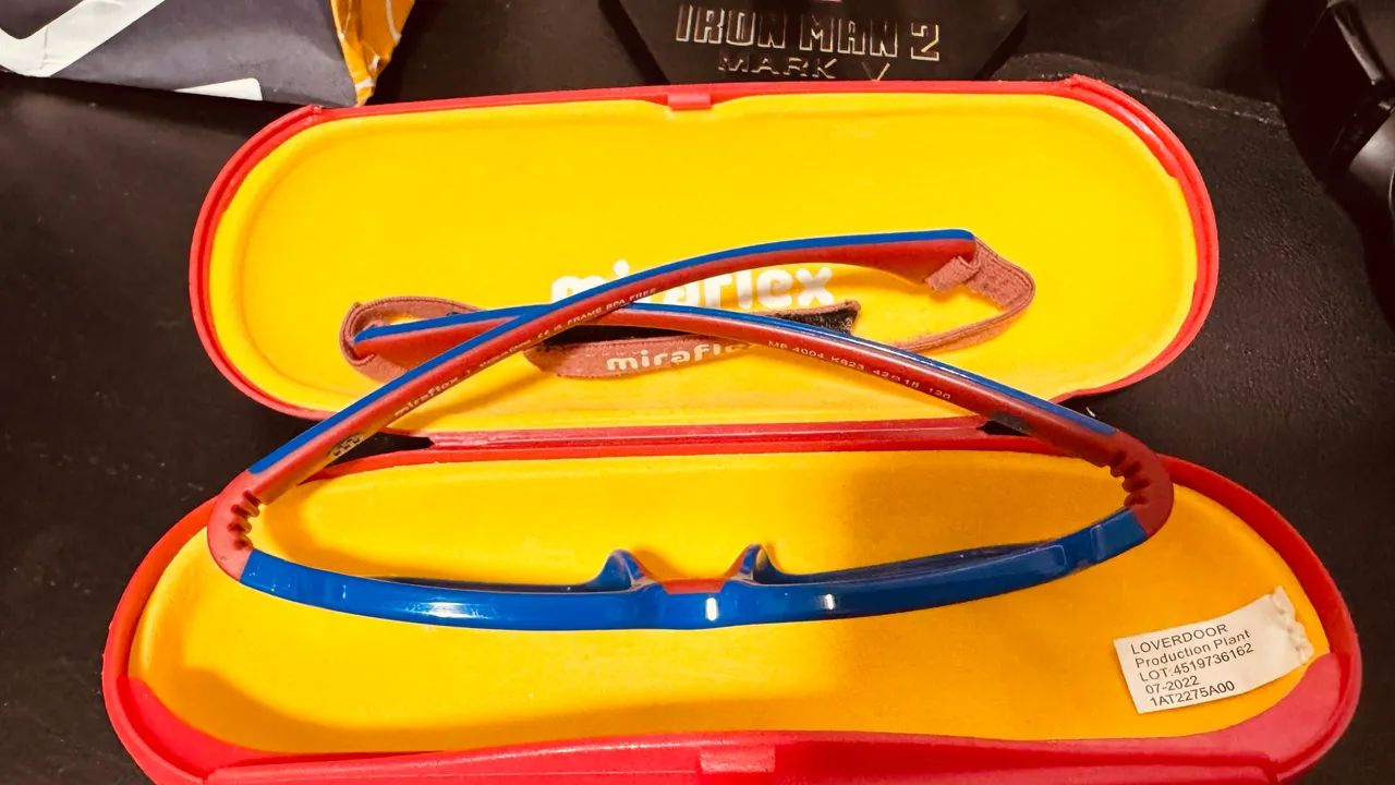  óculos Infantil Miraflex MF4004 retangular Azul e Vermelho - Foto 5