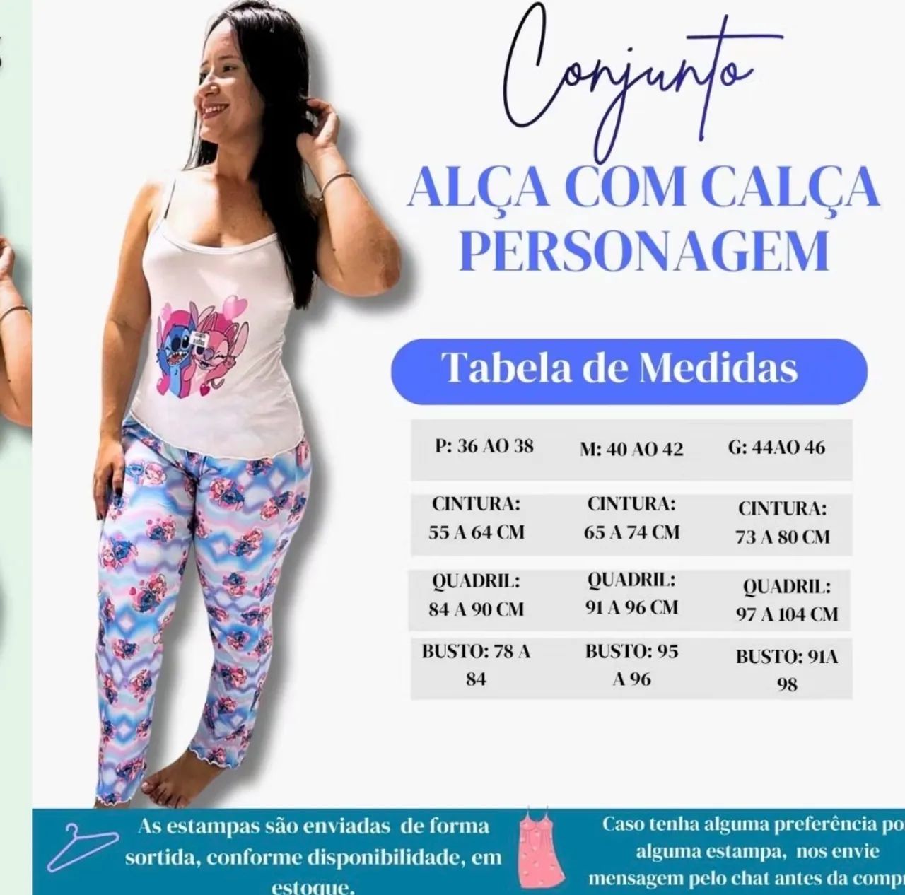 Pijama de manga calça suede premium estampado   - Foto 4
