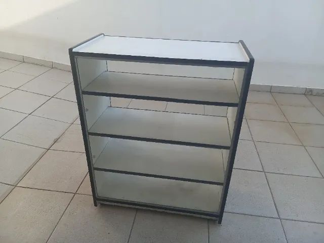Mini Balcão Expositor Vitrine de Vidro 4 Prateleiras - 80x40x102cm - Foto 3