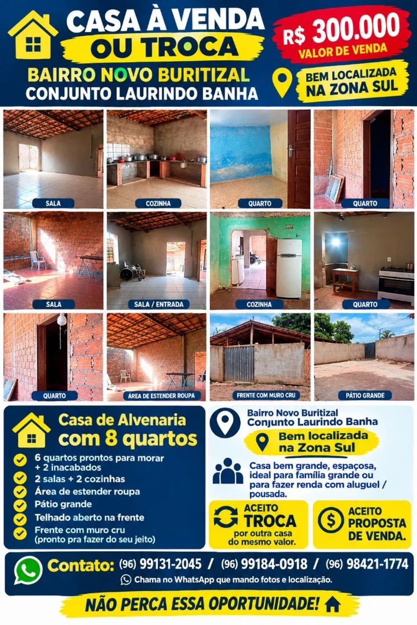 Vendo ou troco casa grande 