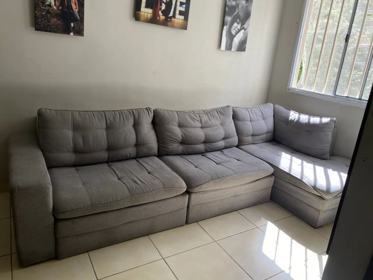 Sofá linho 3 metros retrátil  - Foto 2