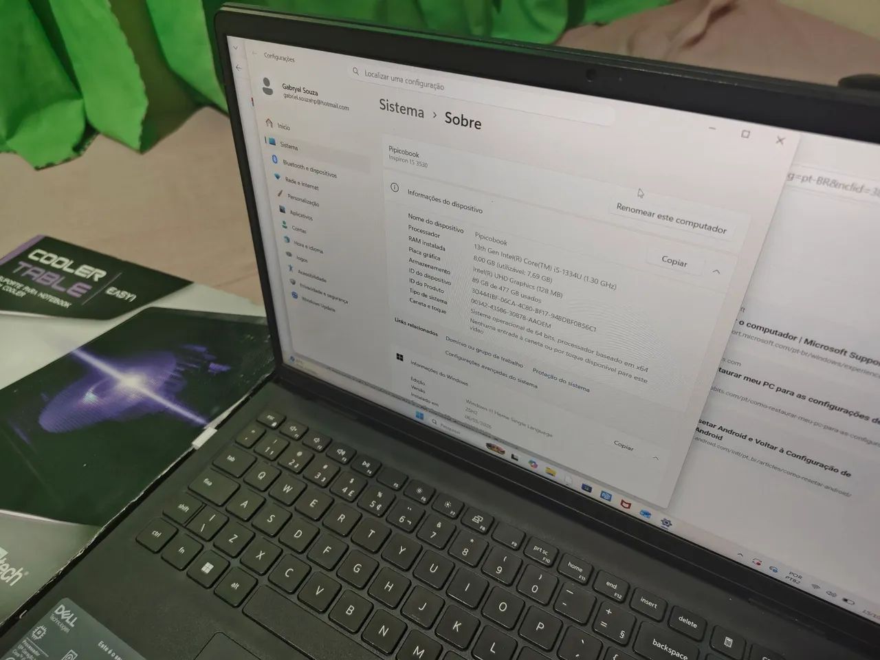 Notebook Dell Inspiron 15 com Cooler, e mouse. - Foto 3
