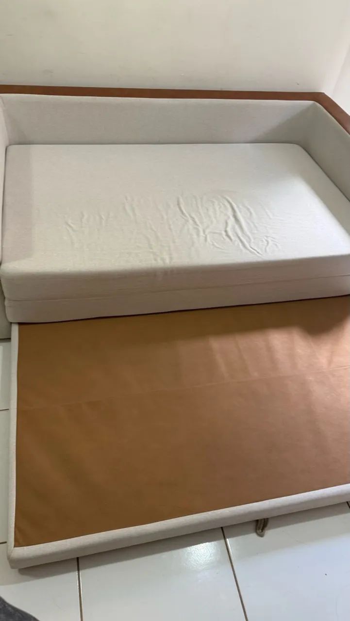 Sofá cama em linho - 1.58m  - Foto 4
