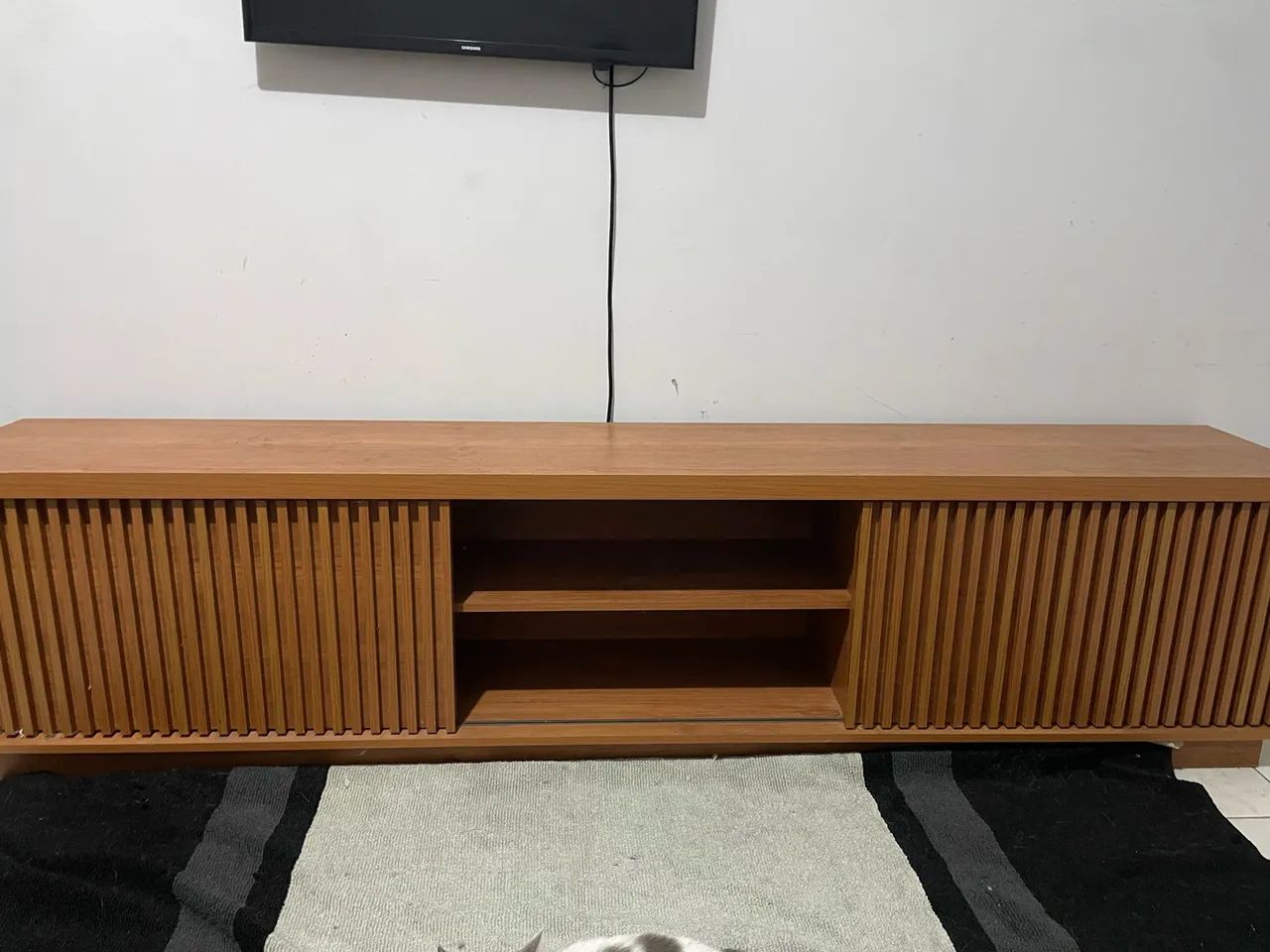 Rack De Tv Para Sala Moderno C/ Prateleiras Até 75 Polegadas Marrom