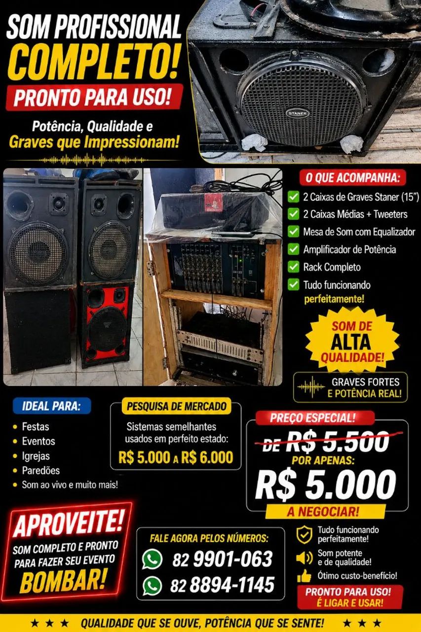 Oferta imperdível som profissional completo 