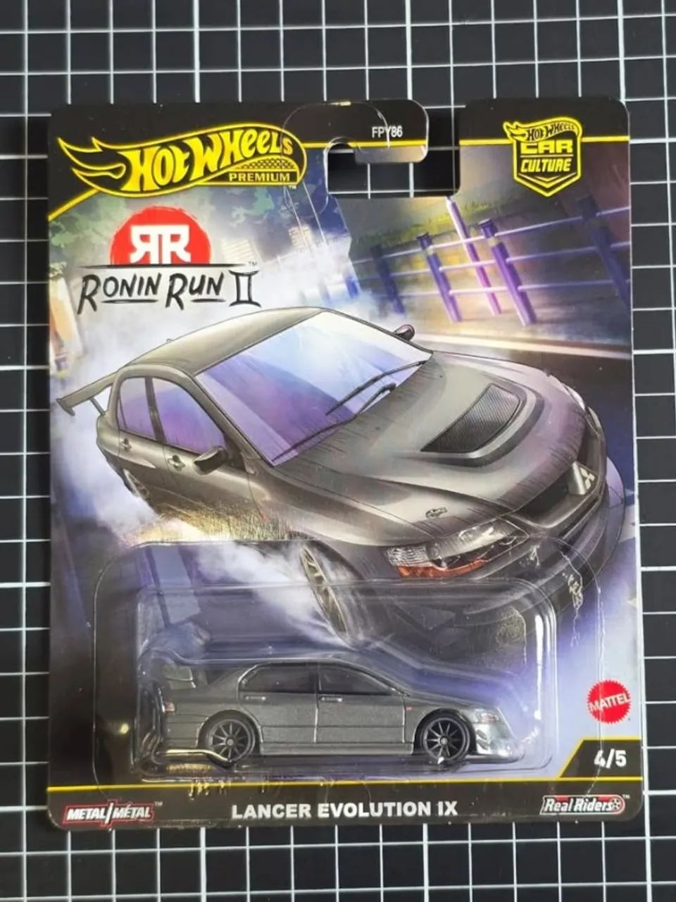 Mitsubishi Lancer Evolution IX Cinza - Hot Wheels Premium