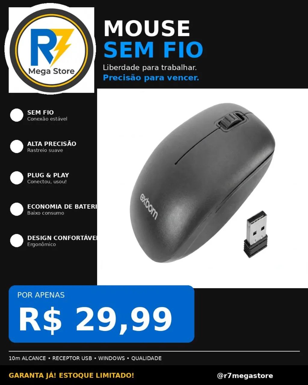Mouse sem fio novo na caixa