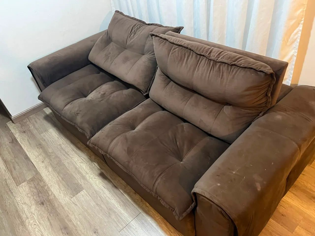 Sofá marrom reclinável 4 lugares  - Foto 4