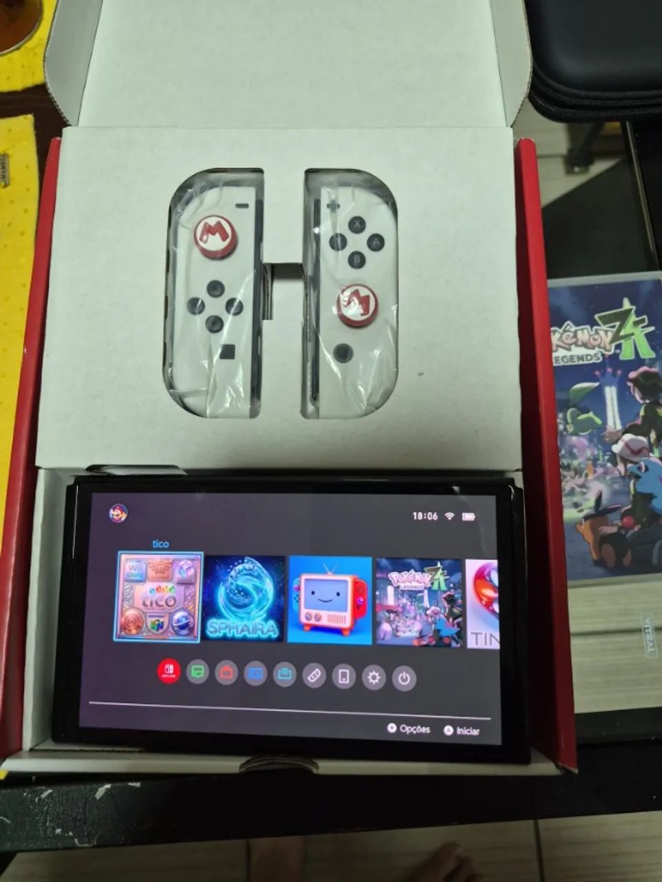 Kit Completo Nintendo Switch Oled Debloqueado Novo + Monitor Gamer