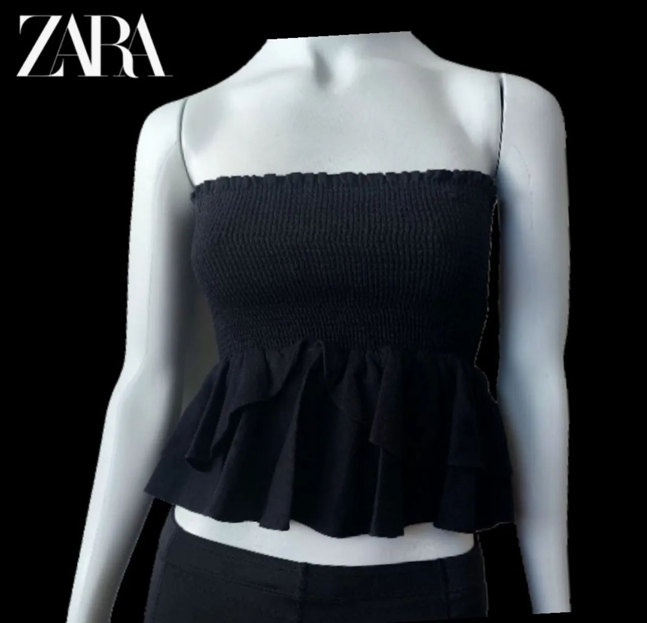 ZARA cropped preto 