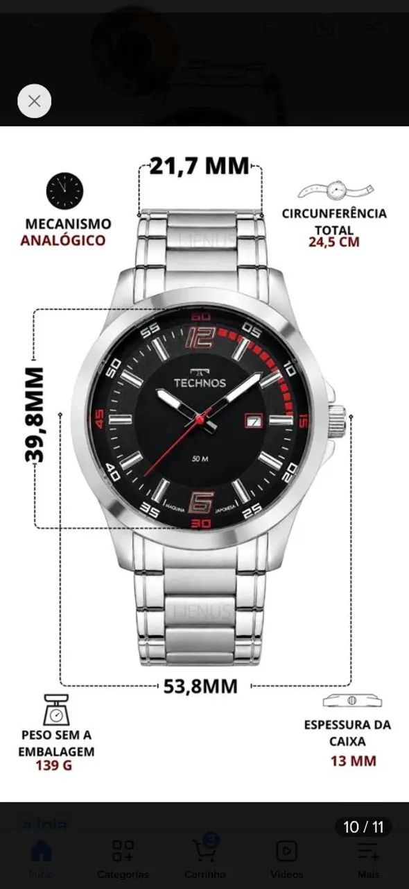 Relógio Technos masculino quartz pulso lançamento original urgente só hoje 550 reais. 