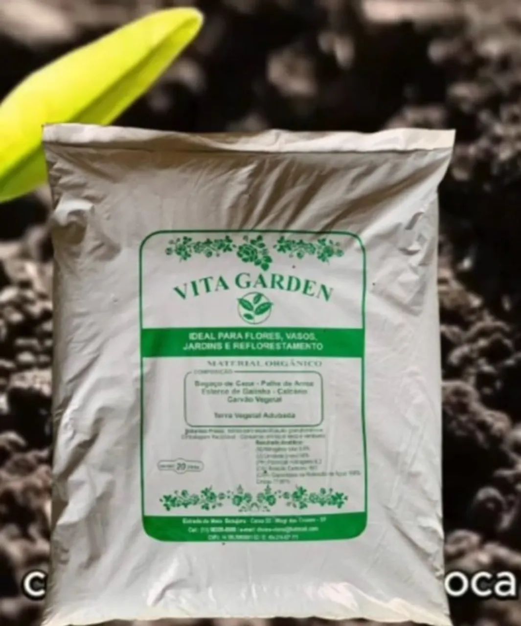 terra adubada vita Garden saco com 15kg,5kg e 2kg terra vegetal rica em nutrientes para o  - Foto 3