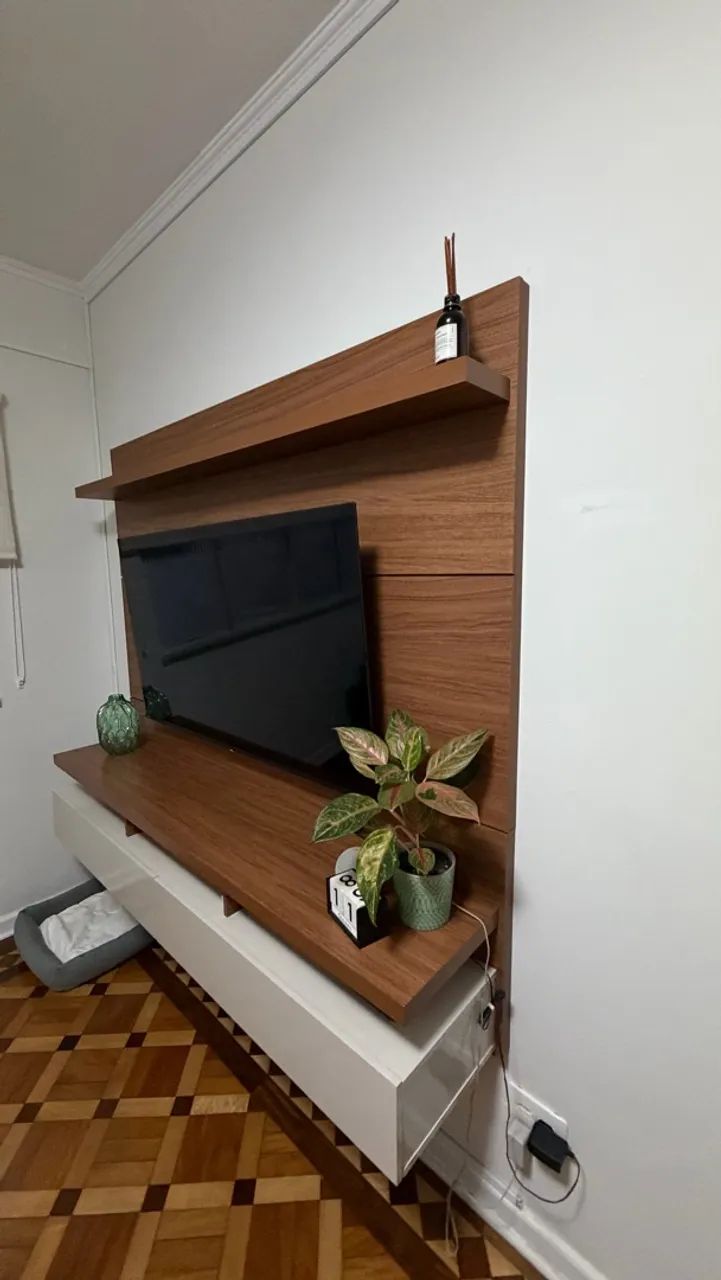 Painel para TV até 65 Polegadas 180CMX160CM 2 Portas Basculantes 2 Prateleiras - Foto 2